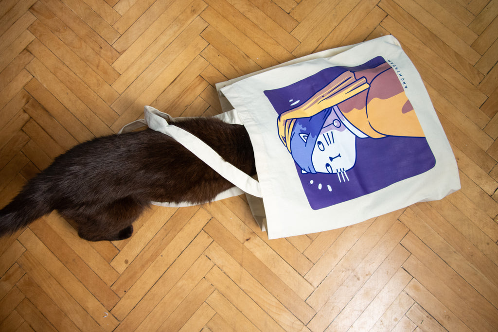 Cat with a Pearl - Torba Bawełniana