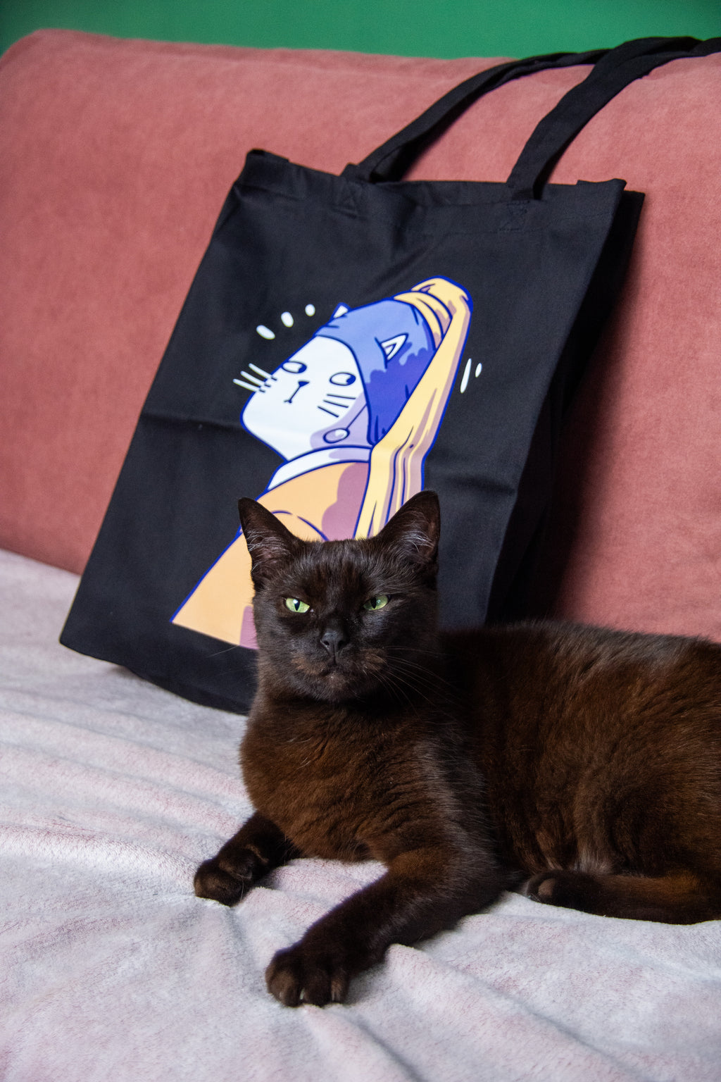 Cat with a Pearl - Torba Bawełniana