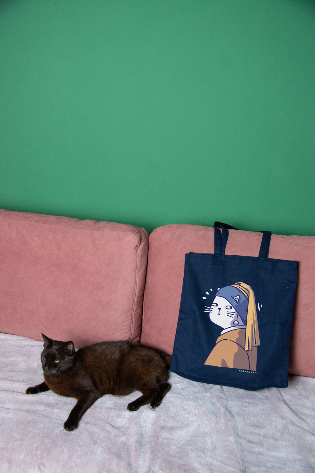 Cat with a Pearl - Torba Bawełniana