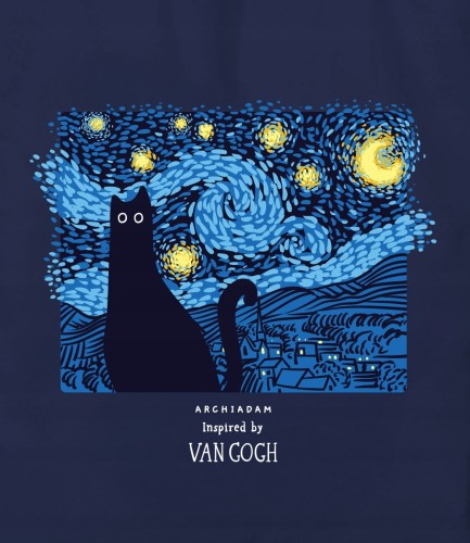 Torba ze wzorem kotem Van Gogh sztuka