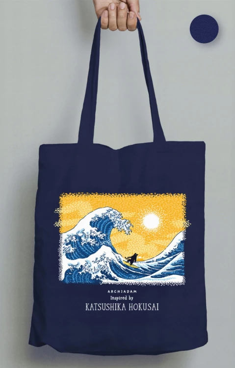 Cat'sushika Hokusai mocna torba bawełniana Archiadam kolory.jpg